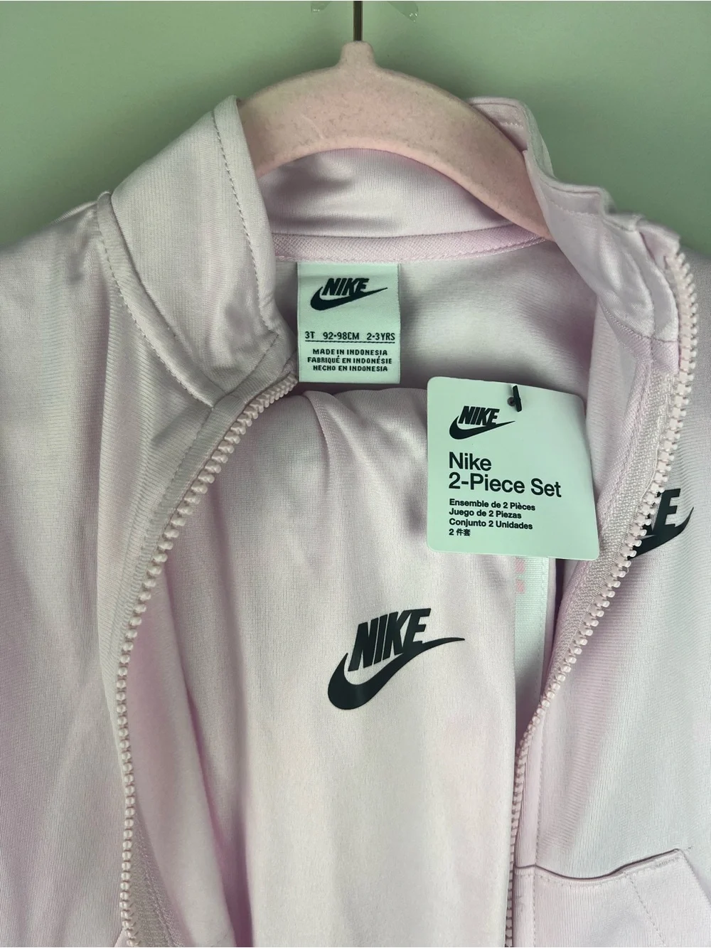Nike Kids Light Pink Track Jacket and Pants Set